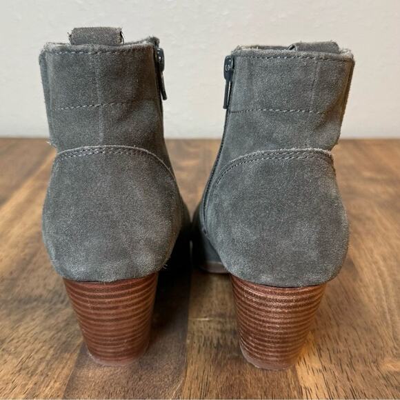Diba Women’s Sophia Suede Leather Heeled Ankle Bootie Boot Green-Gray Size 7.5 - Picture 6 of 11